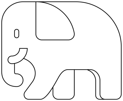 Elephant Emoji Coloring Page